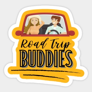 Road Trip Buddies - Couple (black) Sticker